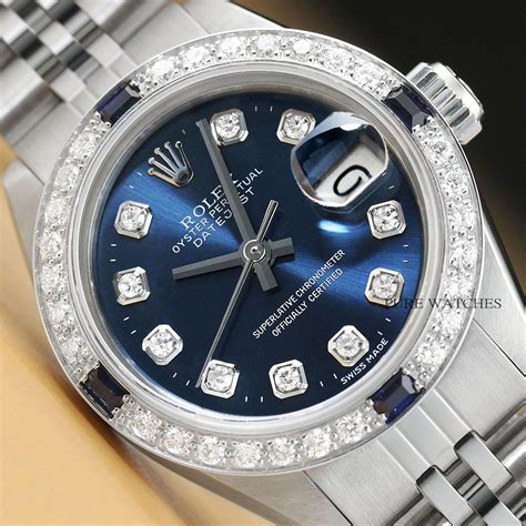 lady rolex blue dial with diamonds|rolex lady datejust watches.